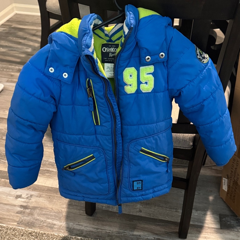 OshKosh B'gosh Vibrant Blue Jacket with Neon Green Details